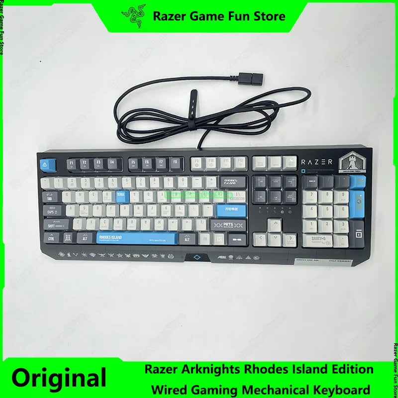 Razer Arknights Rhodes Island Limited Edition 104 Key Wired Gaming Mechanical Keyboard - Green Switches - Blue LED Backlighting