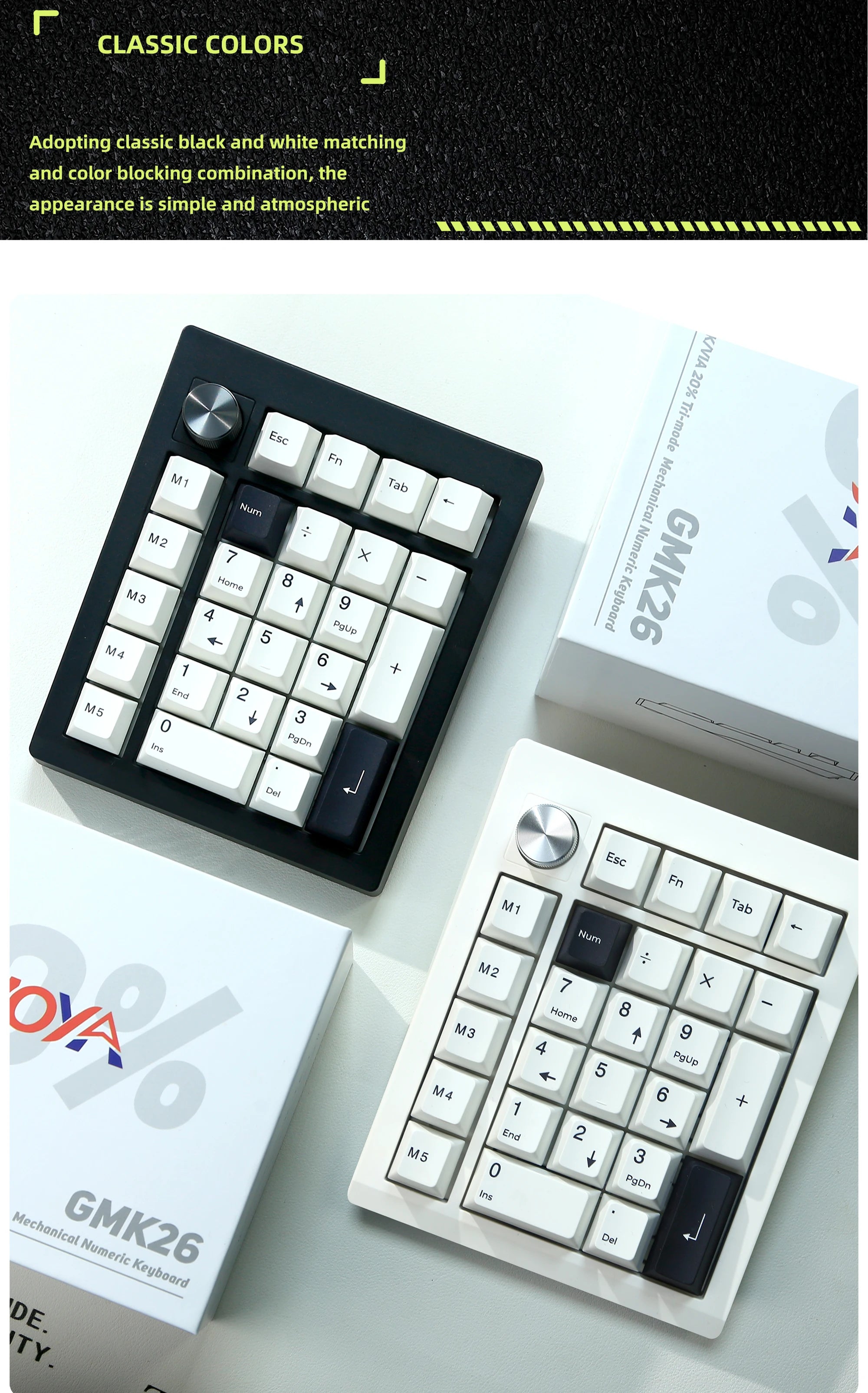 ZUOYA GMK26  QMK/VIA Gasket Number Pad Bluetooth 5.0/2.4ghz/Wired Hot Swappable Numpad Programmable for Win/Mac