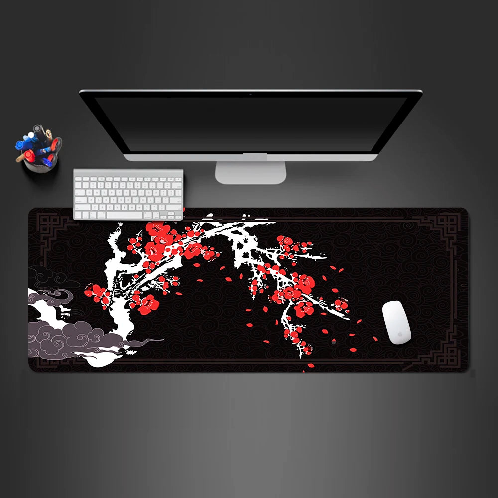 Mouse Pad Japanese Style Larger Mousepad Flower Xxl Gaming Keyboard Computer Desk Mat Accessories Game Mause Ped Office Carpet