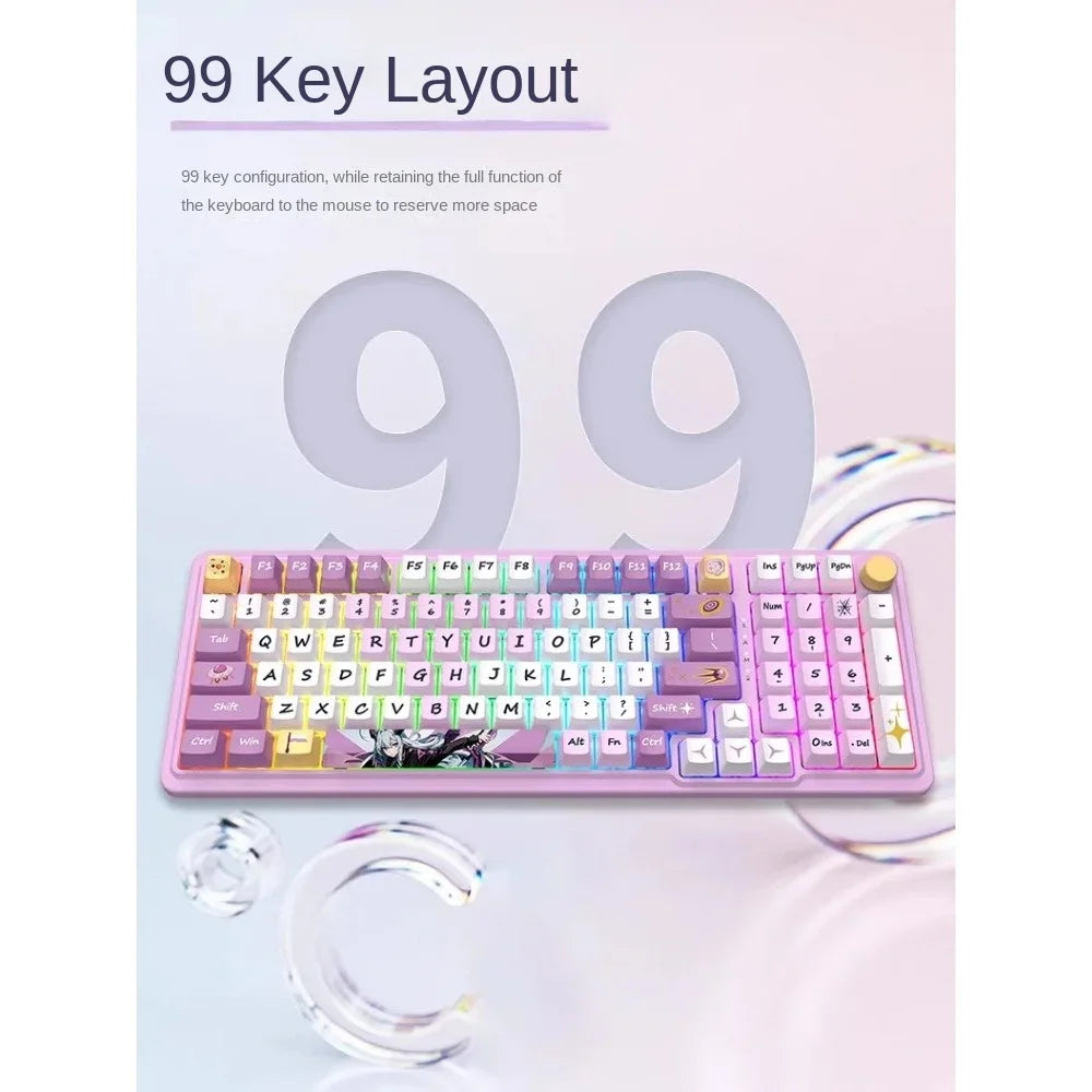 REDRAGON KS99 Bluetooth Triple Mode Customized Mechanical Keyboard RGB  Full Key Hot Swap Gasket Construct PBT Keycaps Ergonomic