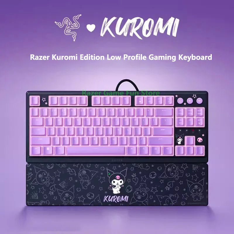 Razer Sanrio Kuromi Edition Ornata V3 Tenkeyless Low Profile RGB Gaming Keyboard Mecha-Membrane Switches - UV-coated Keycaps