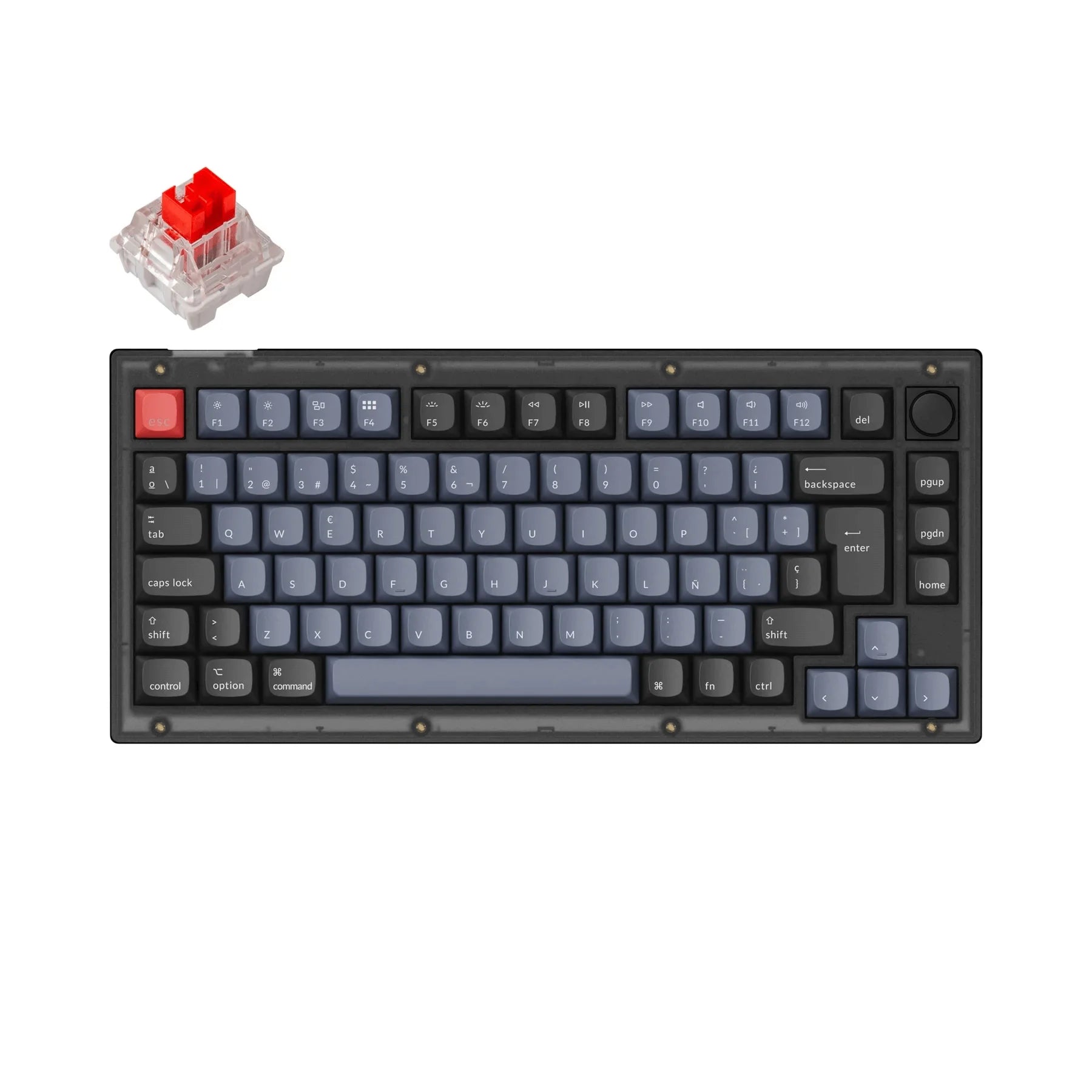 Keychron V1 QMK Custom Mechanical Keyboard ISO Layout ABS Keycaps RGB Backlight Hot-Swappable Keychron K Pro Switch