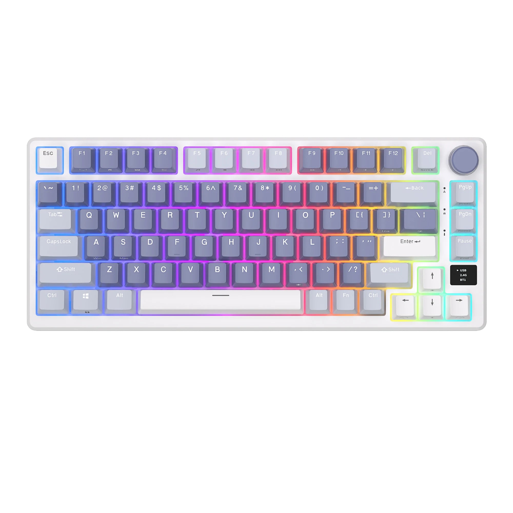 RK ROYAL KLUDGE M75 Gasket Mechanical Keyboard 2.4G Wireless/Bluetooth/USB 75% RGB Hot-Swappable Gaming Keyboard with Display