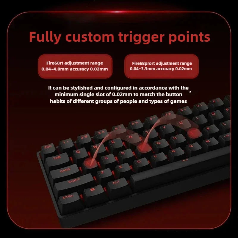 MADLIONS Fire68 Ultra Magnetic Switch Mechanical Keyboard Aluminium Alloy Customized RGB Hot Swap 8KHz Wired Gaming Keyboard