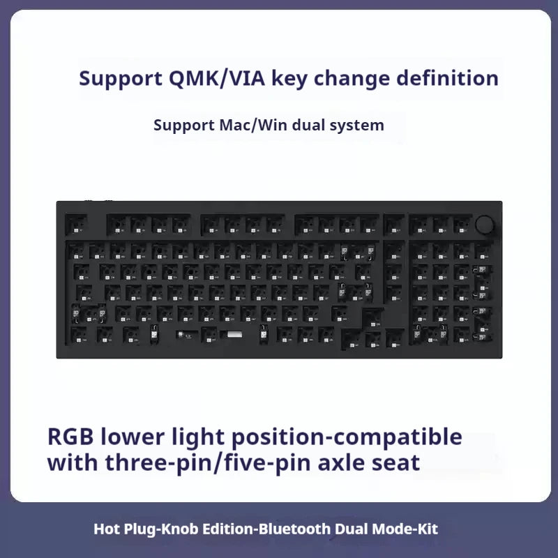 Keychron Q5pro Customized Dual-Mode Bluetooth Mechanical Keyboard Aluminum Shell 100 Key Gasket Hot Swappable Aluminum Block