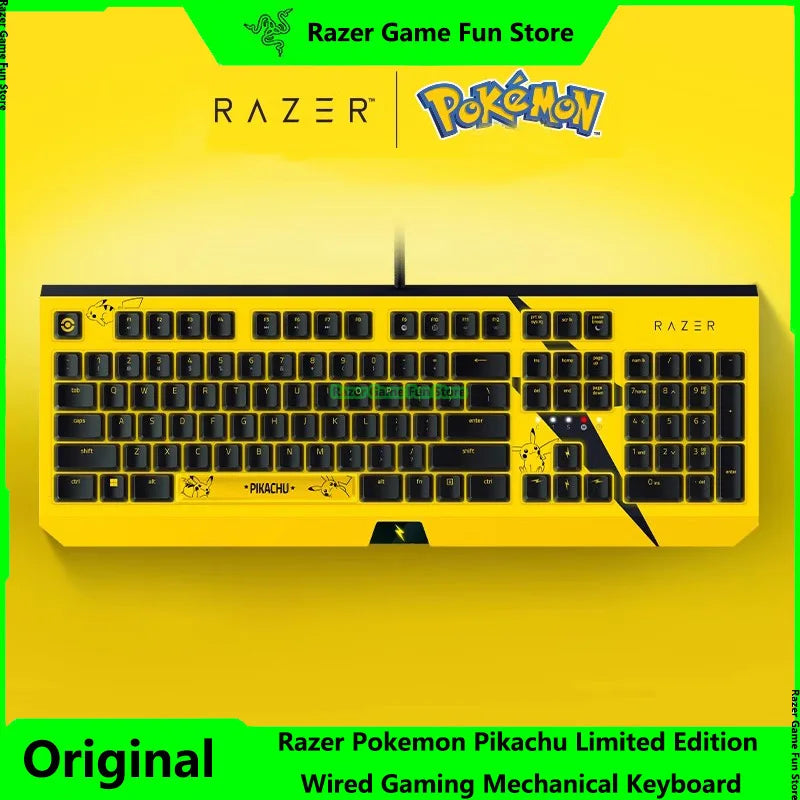 Razer Pokemon Pikachu Limited Edition 104 Key Wired Computer Gaming  Mechanical Keyboard (Green Switch)