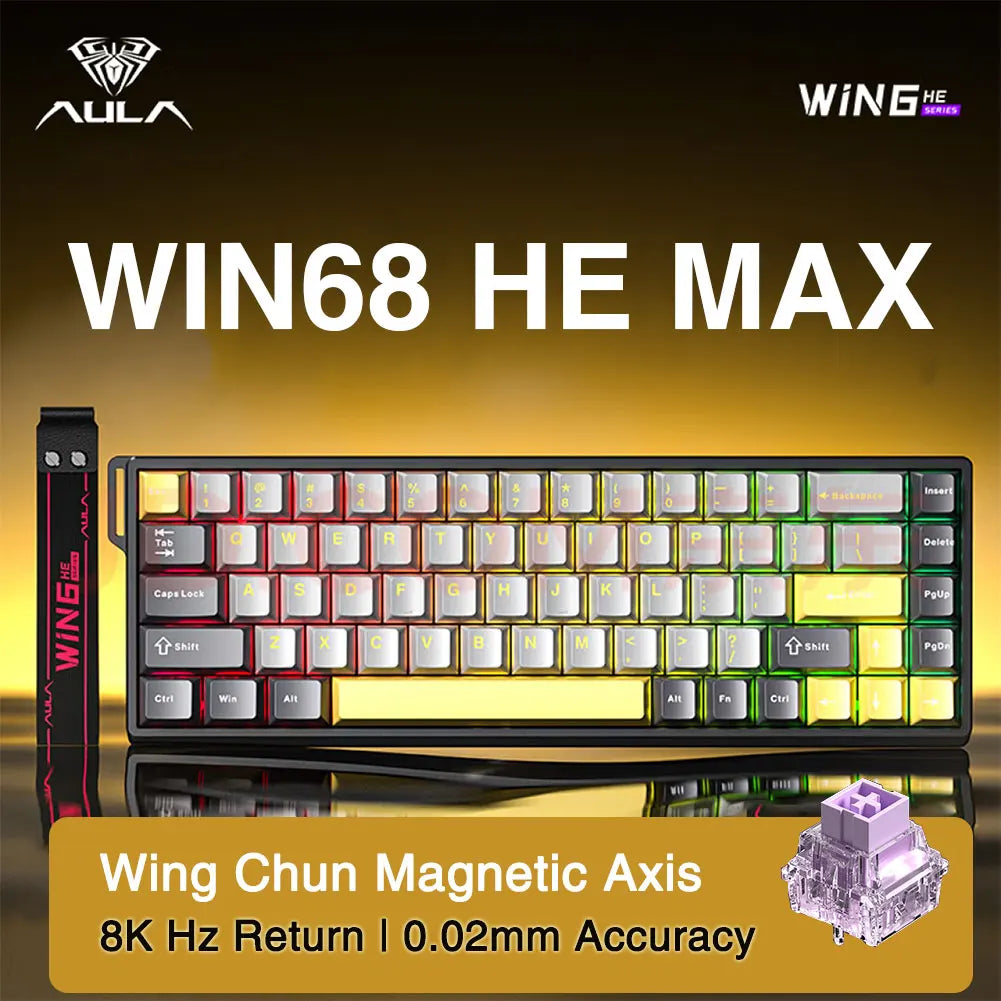 AULA WIN60 WIN68 HE Esports Magnetic Switch Keyboard Rapid Trigger 8K Return RGB Hotswap 60% 68% Custom Game Keyboard