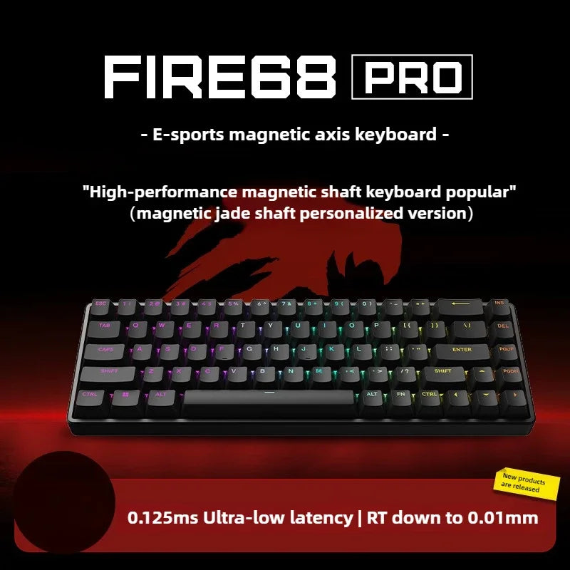 MADLIONS Fire68 Ultra Magnetic Switch Mechanical Keyboard Aluminium Alloy Customized RGB Hot Swap 8KHz Wired Gaming Keyboard