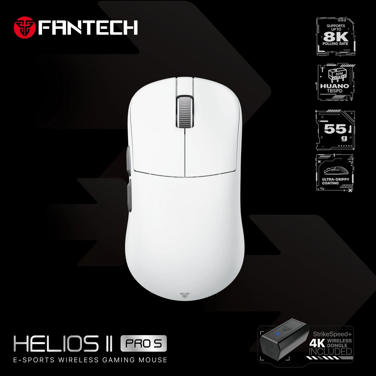 FANTECH HELIOS II PRO S XD3 4K 8K Wireless Gaming Mouse PAW3395 Gaming Nordic 52840 Ultralight Mice PC Gamer Accessories