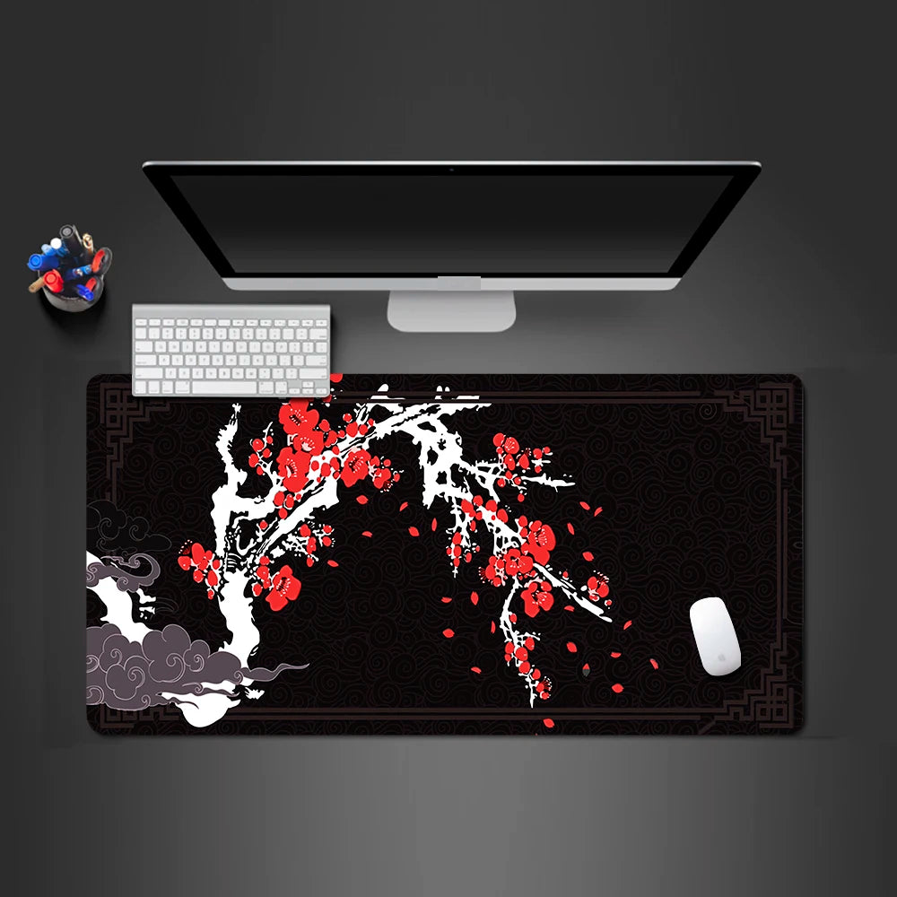 Mouse Pad Japanese Style Larger Mousepad Flower Xxl Gaming Keyboard Computer Desk Mat Accessories Game Mause Ped Office Carpet