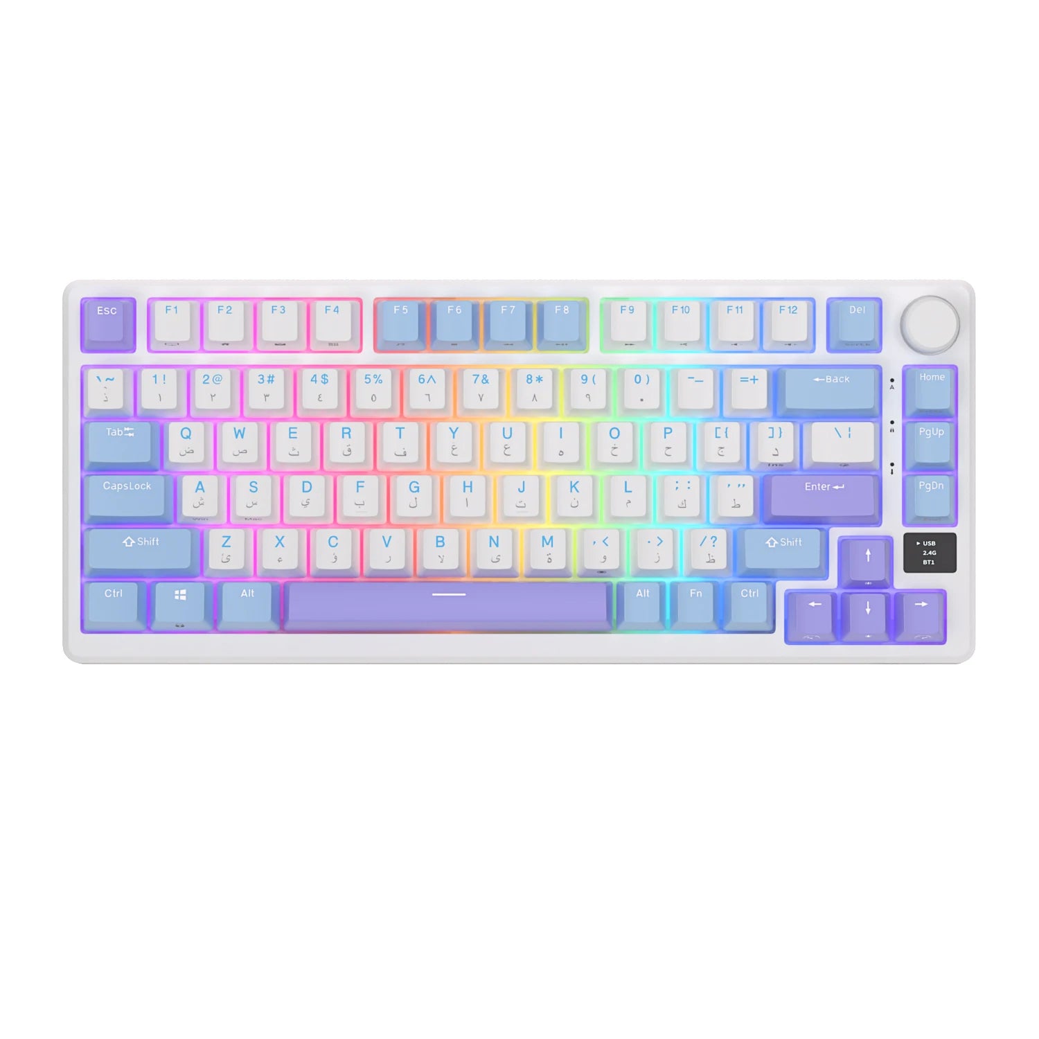 RK ROYAL KLUDGE M75 Gasket Mechanical Keyboard 2.4G Wireless/Bluetooth/USB 75% RGB Hot-Swappable Gaming Keyboard with Display