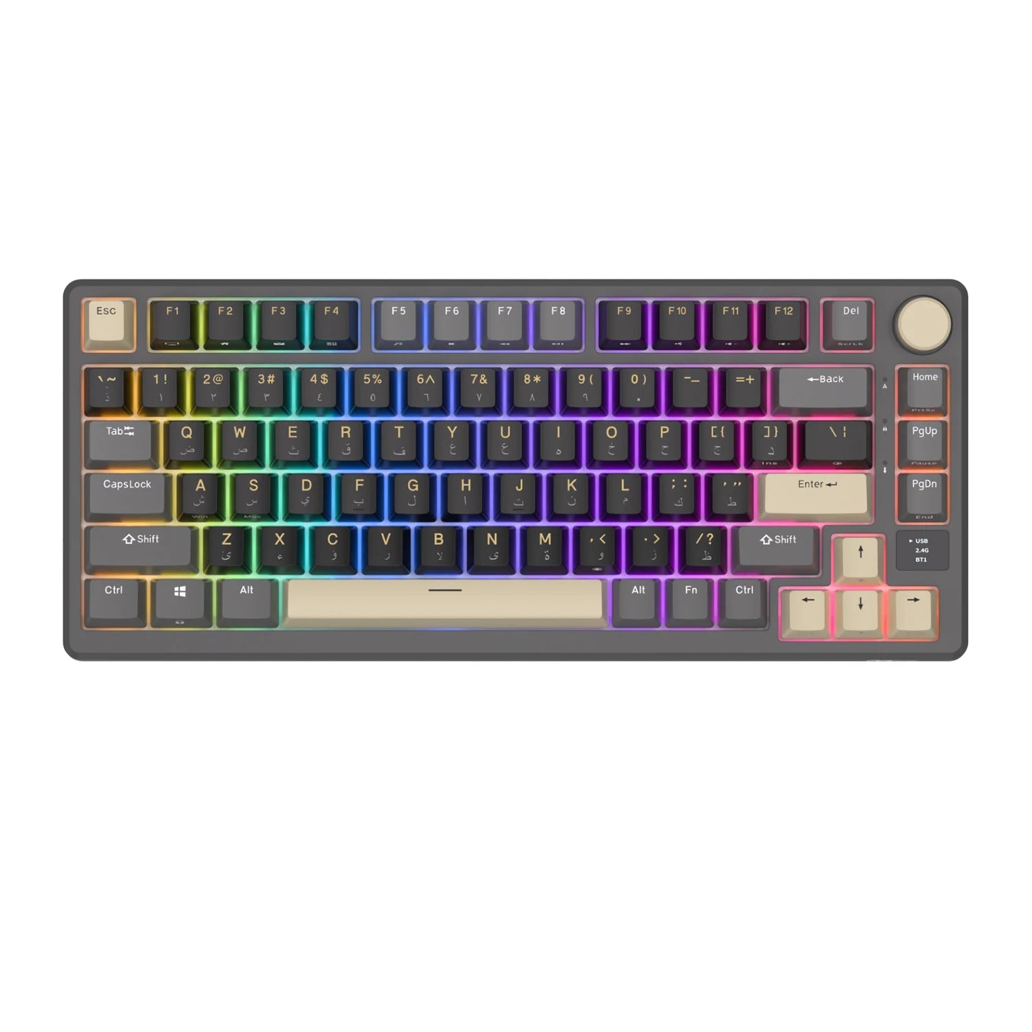 RK ROYAL KLUDGE M75 Gasket Mechanical Keyboard 2.4G Wireless/Bluetooth/USB 75% RGB Hot-Swappable Gaming Keyboard with Display