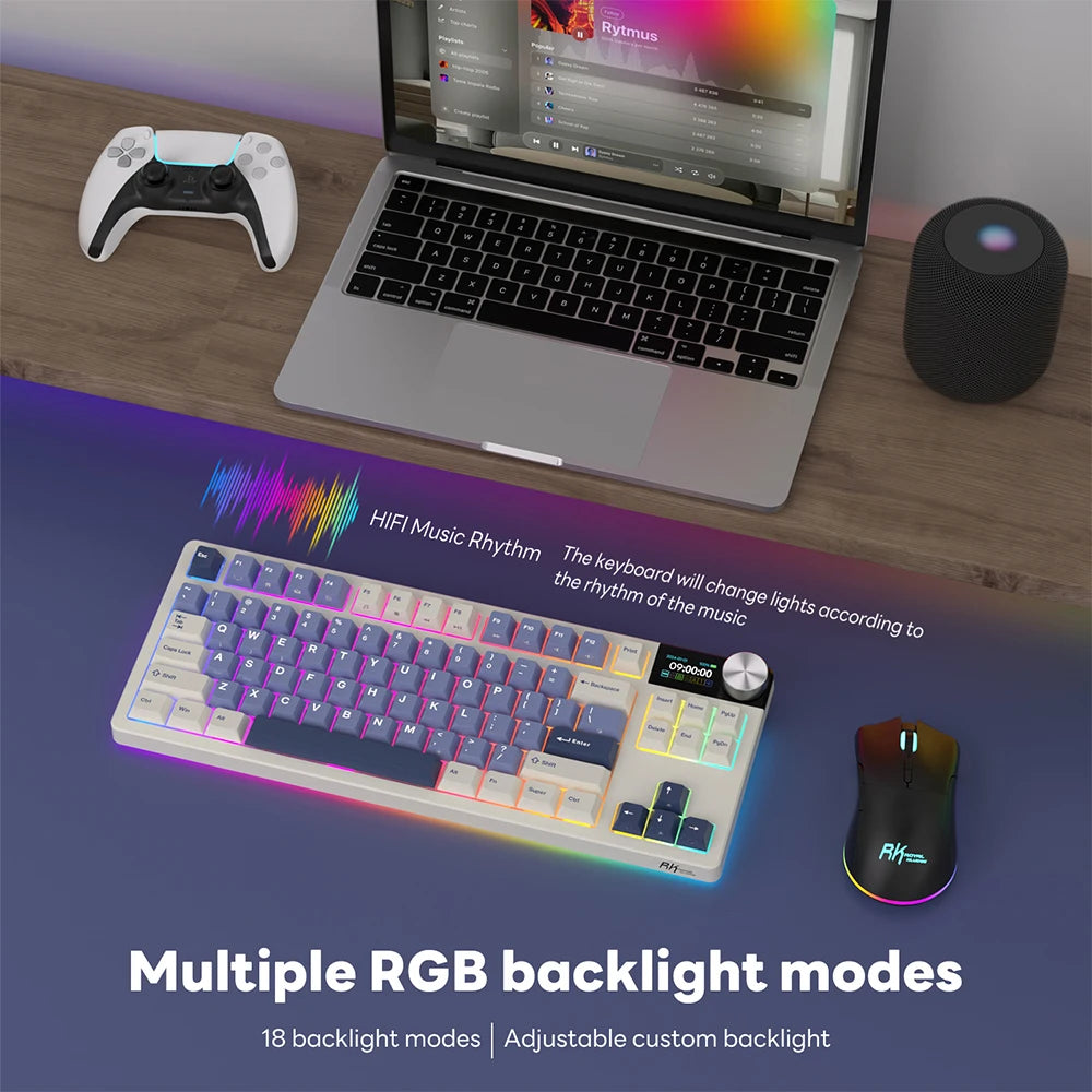 RK ROYAL KLUDGE S85 Gasket Russian Mechanical Keyboard 2.4G Wireless/Bluetooth/USB 75% RGB Hot-Swappable Gaming Keyboard