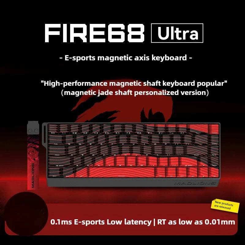 MADLIONS Fire68 Ultra Magnetic Switch Mechanical Keyboard Aluminium Alloy Customized RGB Hot Swap 8KHz Wired Gaming Keyboard