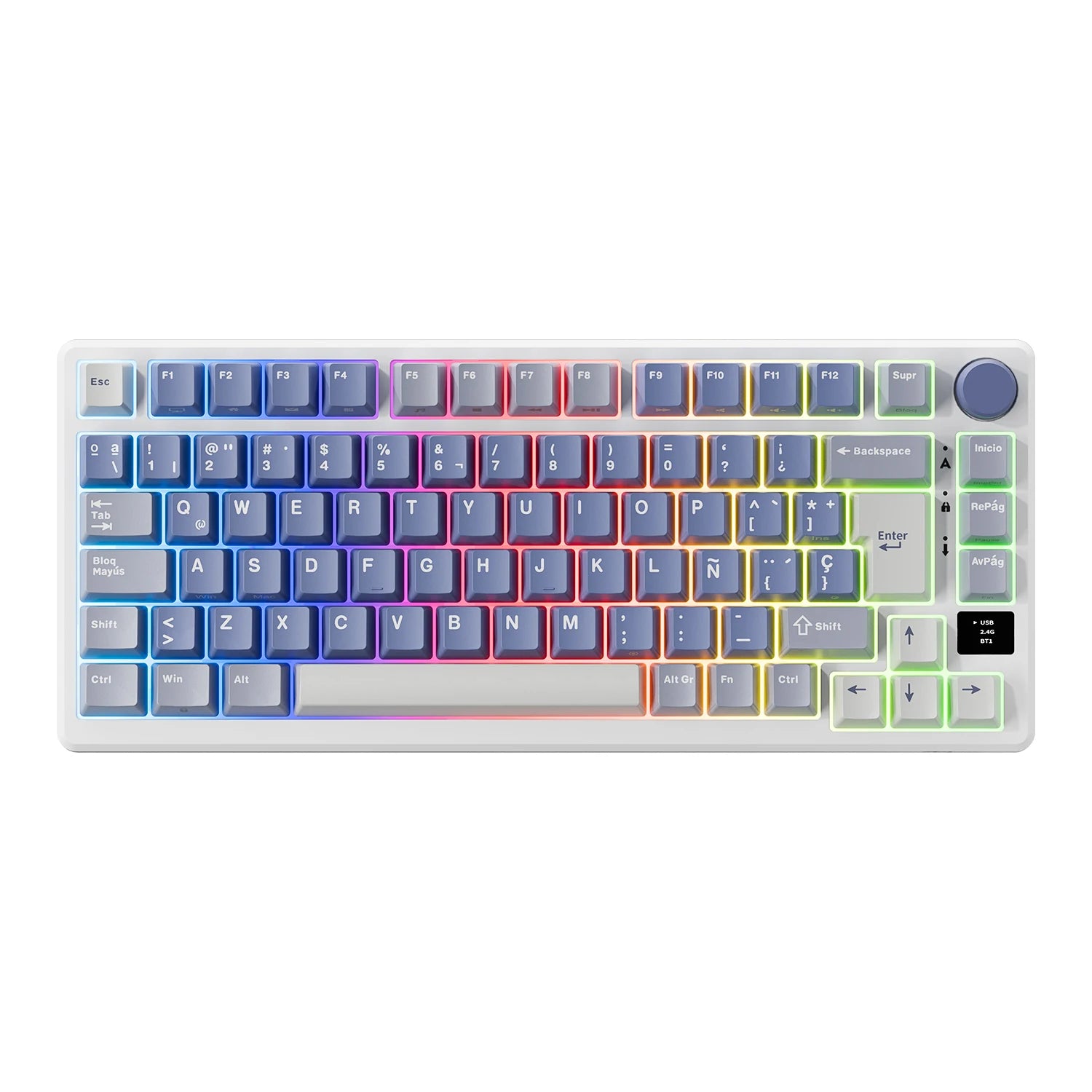 RK ROYAL KLUDGE M75 Gasket Mechanical Keyboard 2.4G Wireless/Bluetooth/USB 75% RGB Hot-Swappable Gaming Keyboard with Display