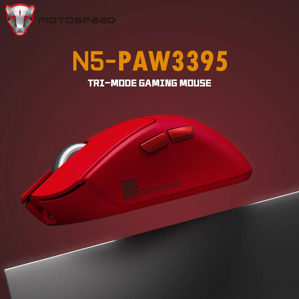 Motospeed Darmoshark N5 8K Wireless Bluetooth Gaming Mouse Three mode Rechargeable PAW3395 Lightweight Mouse Gamer For Laptop PC