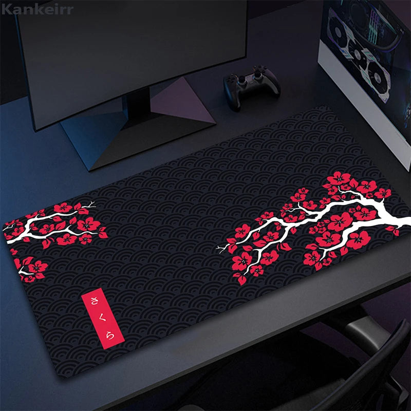 Purple Sakura Mouse Pad Large Mousepads PC Gamer Mousepad Office Mouse Mats Kawaii Desk Mat Rubber Keyboard Mats Gifts 900x400