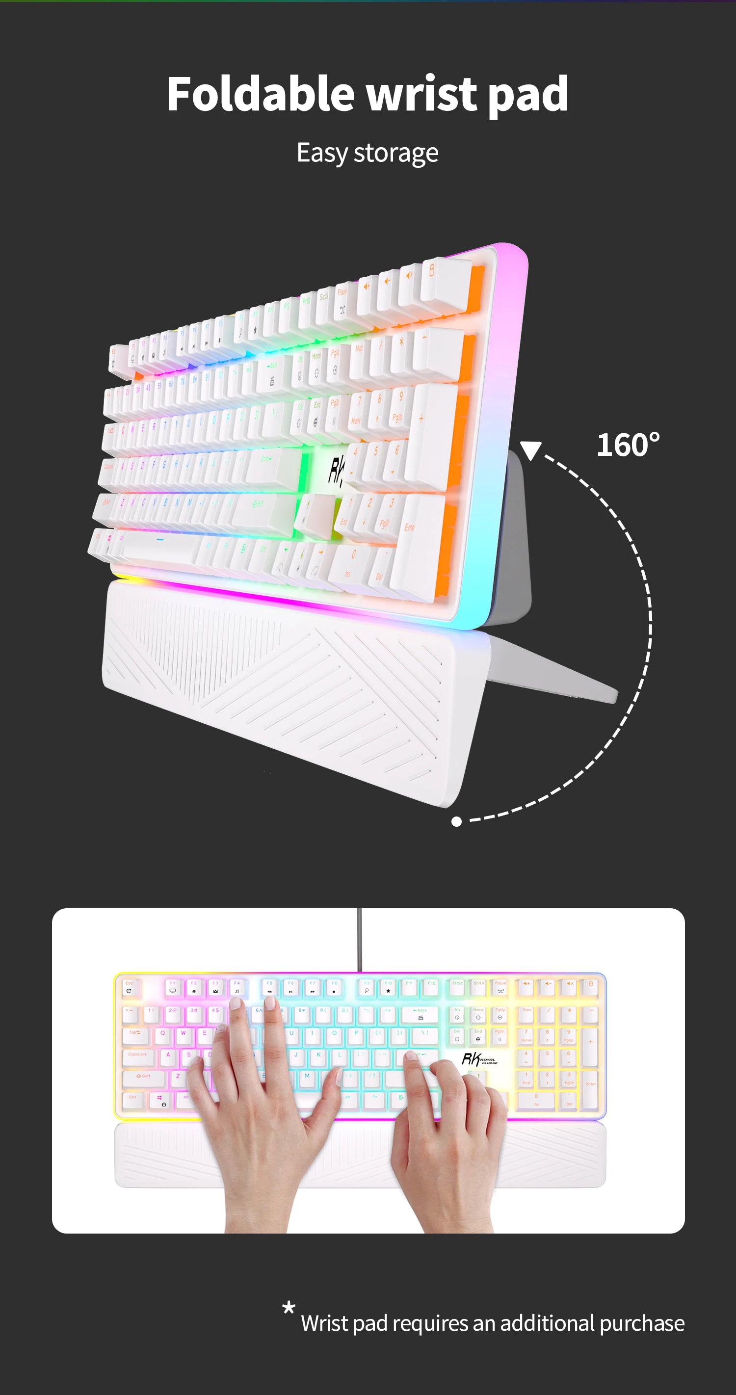 RK ROYAL KLUDGE RK918 Wired Mechanical Keyboard 108 Keys 100% RGB Backlit Gaming Keyboard with Large LED Sorrounding Side Lamp