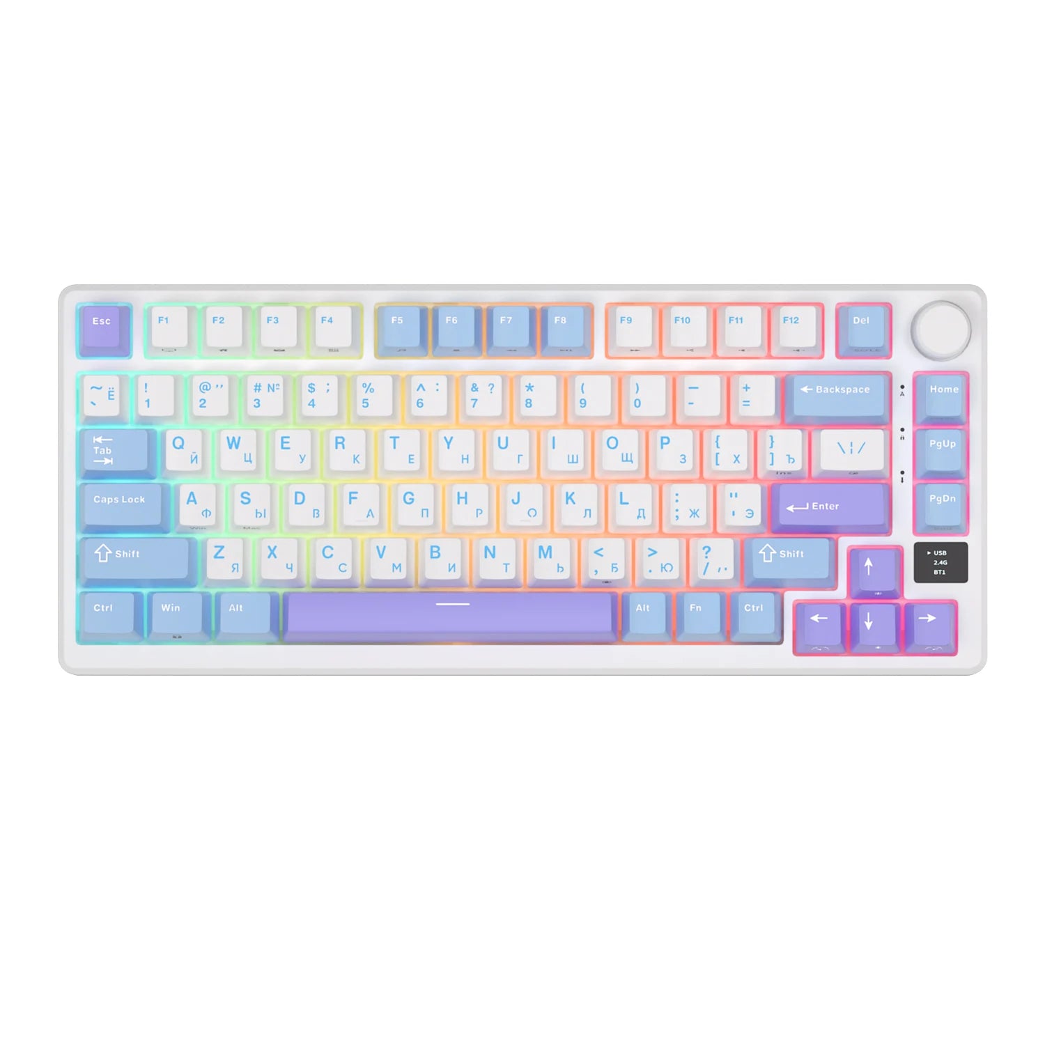 RK ROYAL KLUDGE M75 Gasket Mechanical Keyboard 2.4G Wireless/Bluetooth/USB 75% RGB Hot-Swappable Gaming Keyboard with Display