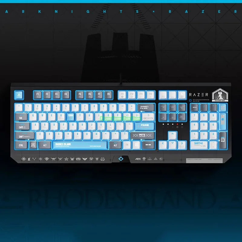 Razer Arknights Rhodes Island Limited Edition 104 Key Wired Gaming Mechanical Keyboard - Green Switches - Blue LED Backlighting