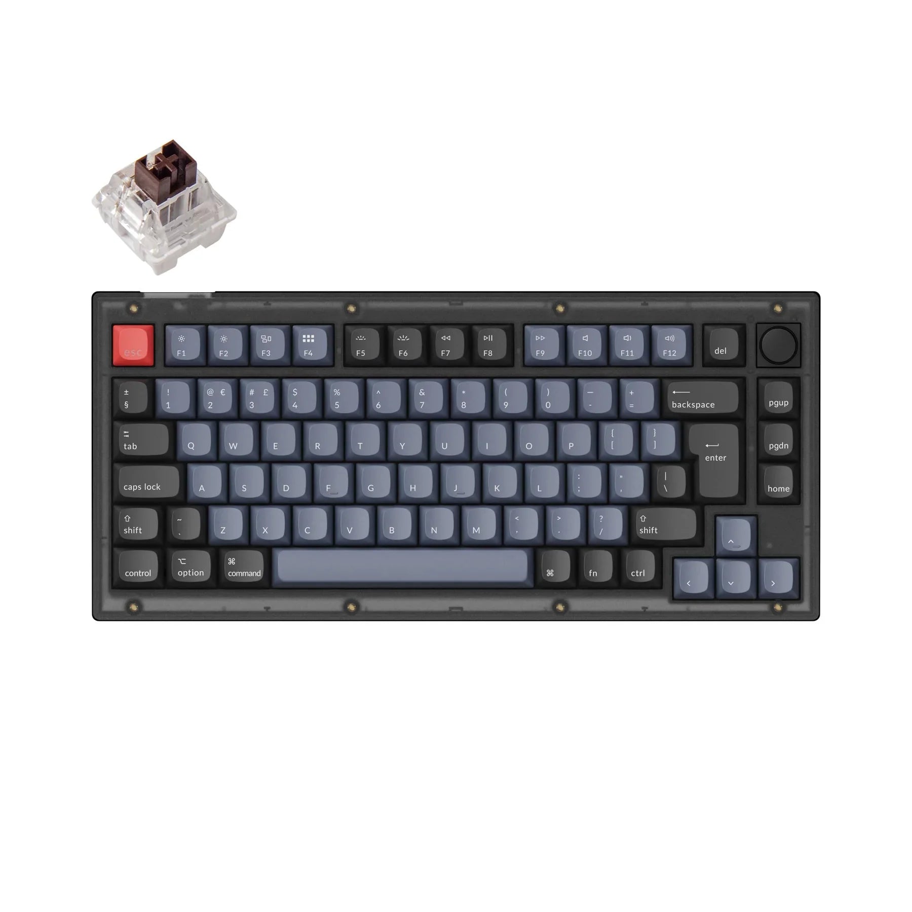 Keychron V1 QMK Custom Mechanical Keyboard ISO Layout ABS Keycaps RGB Backlight Hot-Swappable Keychron K Pro Switch