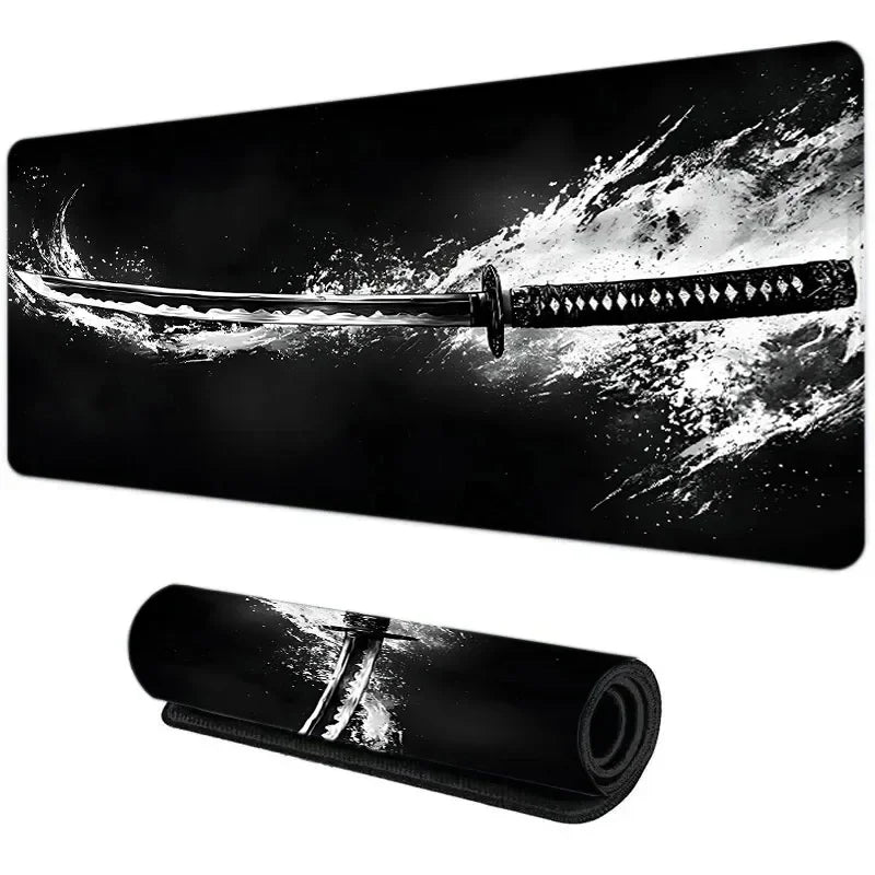 Japanese Katana Mouse Pad Large Computer Office Game Table Mats New XXL Rubber Anti-slip Gaming Keyboard Mousepad Long Desk Pads