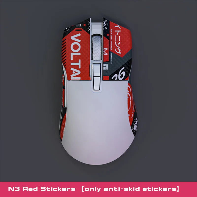 1 Pack Mouse Anti Slip Sticker For Motospeed Darmoshark M3/N3 Wireless Bluetooth Gaming Esports Mouse  White Black Red Sticker