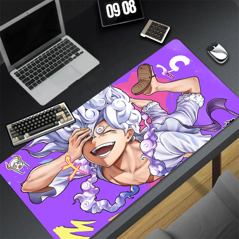 Japan Anime Mouse Pad Laptop Black And White Keyboard Rug Gaming Mousepad PC O-one P-piece Luffy Extended Desk Mat Cool Play Mat