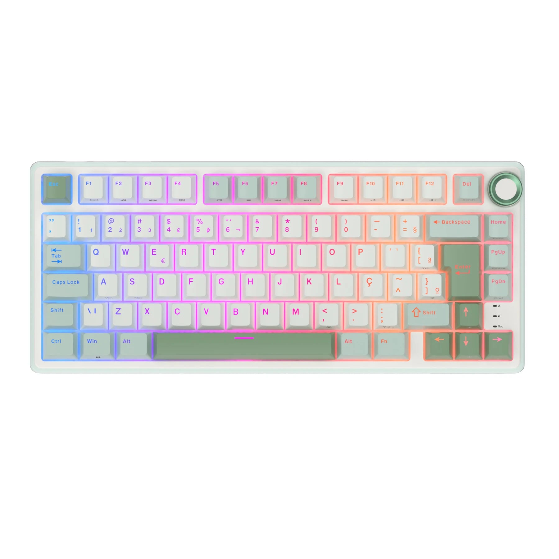 RK R75 Brazilian Portuguese Mechanical keyboard 81 Keys Gasket RGB Backlit Hot-swappable Gamer keyboard Brazil RK Royal Kludge