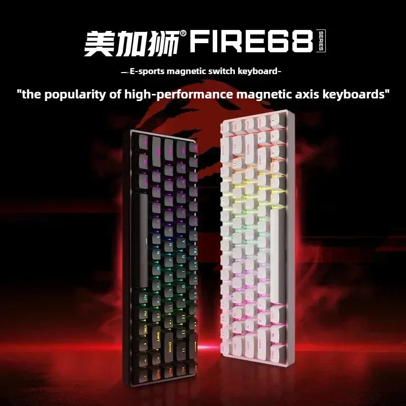 MADLIONS Fire68 Ultra Magnetic Switch Mechanical Keyboard Aluminium Alloy Customized RGB Hot Swap 8KHz Wired Gaming Keyboard