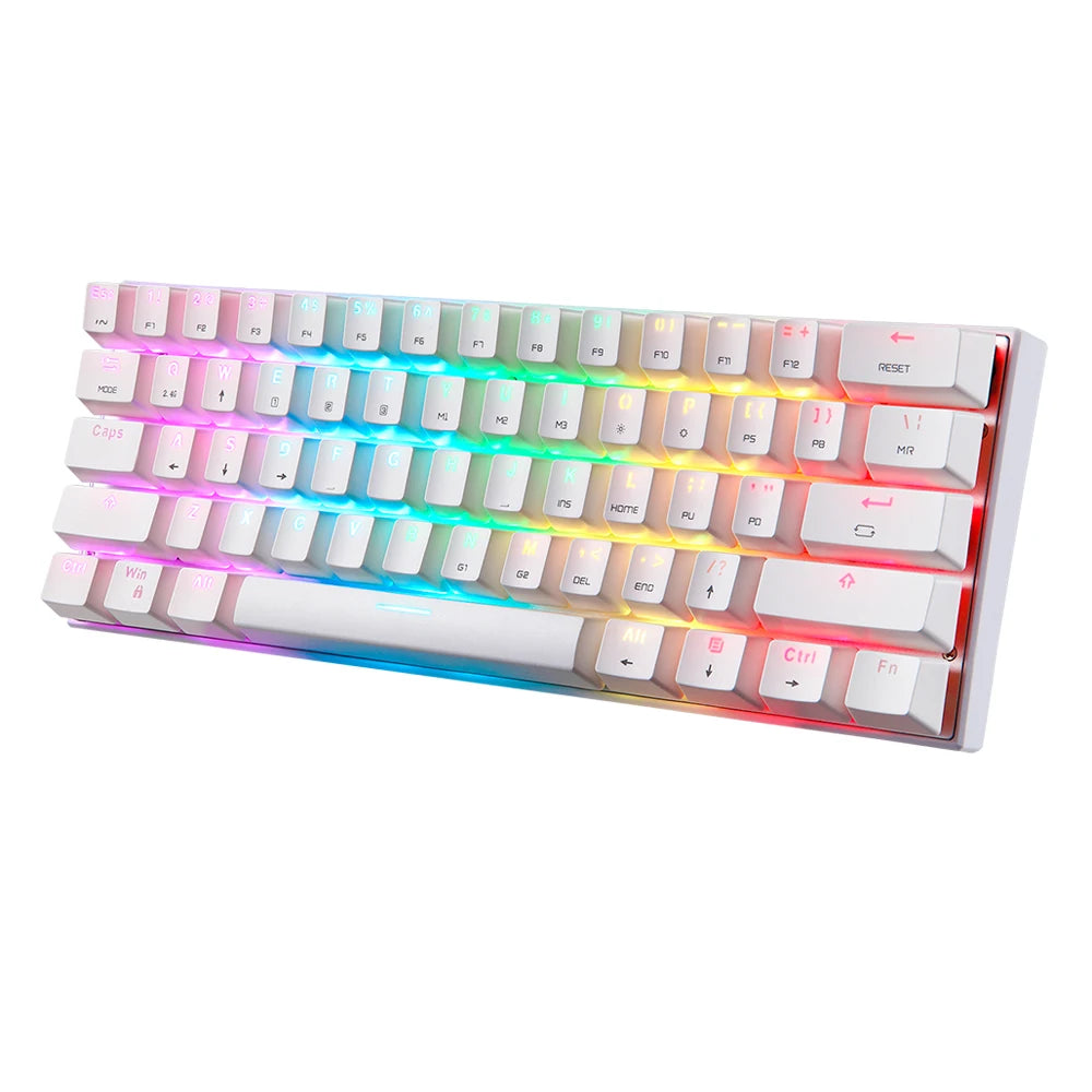 Motospeed SK62 Bluetooth Wireless Gaming Mechanical Keyboard 61 Keys RGB Backlight Blue Red Switch Macro Drive For Laptop PC