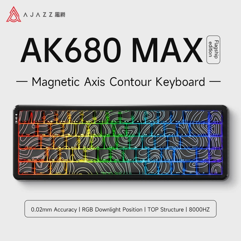 AJAZZ AK680 MAX Magnetic Switch Mechanical Keyboards Hot Swap 8k Polling Rate RGB Customized Wired Gaming Keybaord Pc E-sports