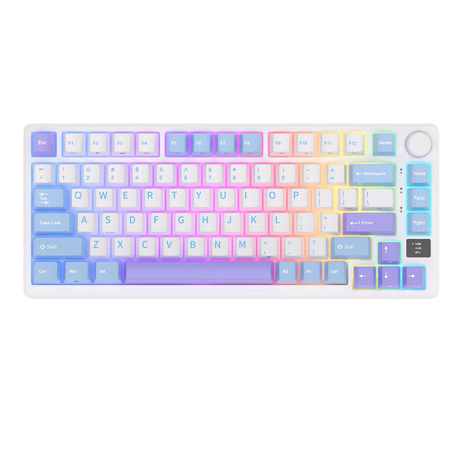 RK ROYAL KLUDGE M75 Gasket Mechanical Keyboard 2.4G Wireless/Bluetooth/USB 75% RGB Hot-Swappable Gaming Keyboard with Display