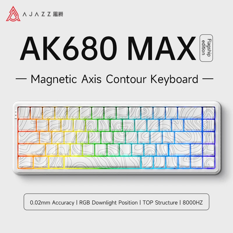 AJAZZ AK680 MAX Magnetic Switch Mechanical Keyboards Hot Swap 8k Polling Rate RGB Customized Wired Gaming Keybaord Pc E-sports