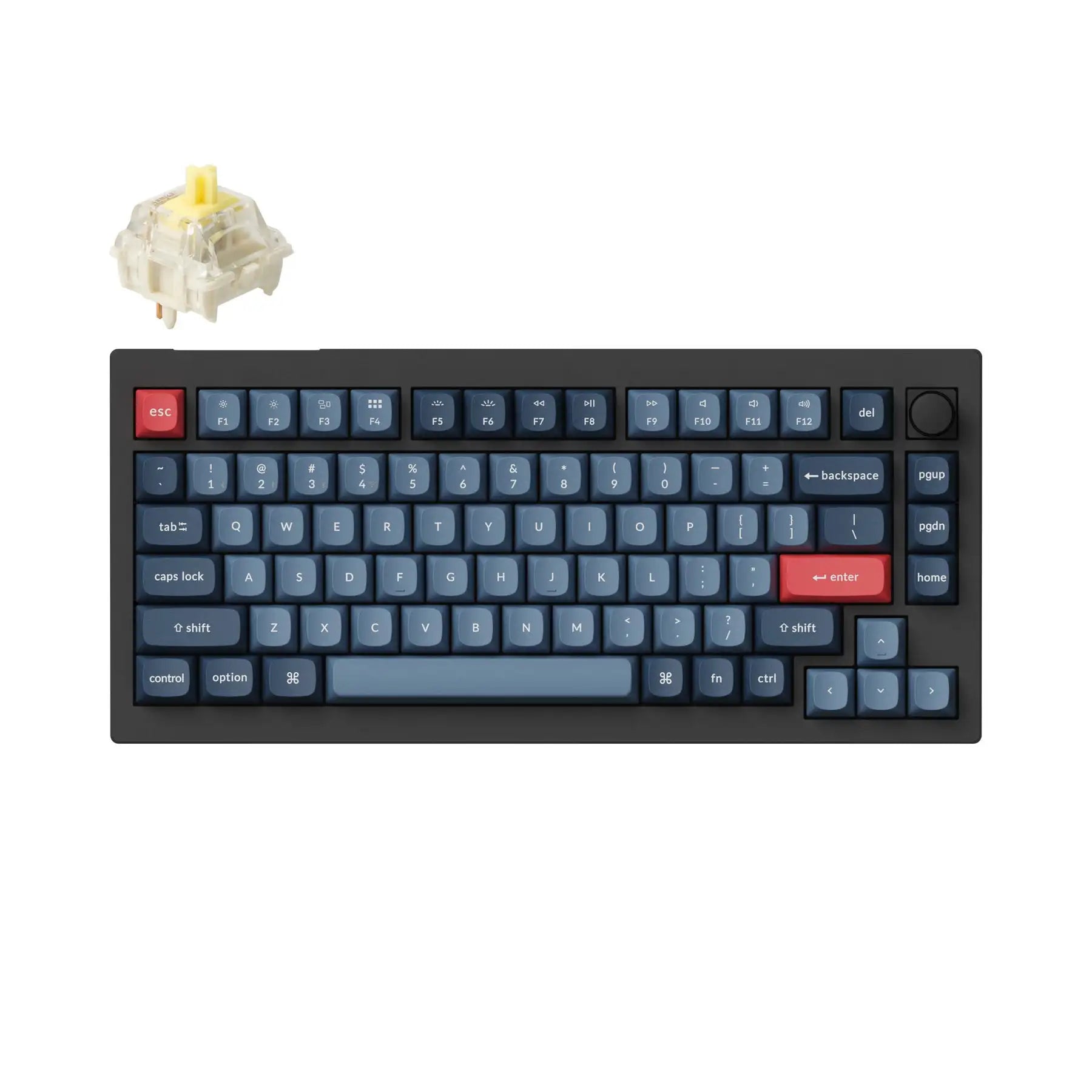 Keychron V1 Max QMK Fully Assembled Knob Custom Mechanical Keyboard 2.4 GHz & Bluetooth Wireless Double-Shot OSA PBT Keycaps