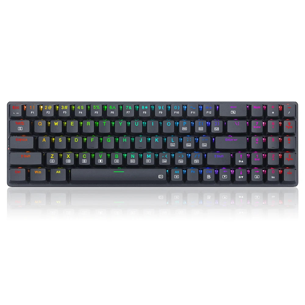 Redragon K626P-KB Ashe 78 Keys Wired RGB Compact Mechanical Keyboard Ultra-Thin with Numpad Blue Switch