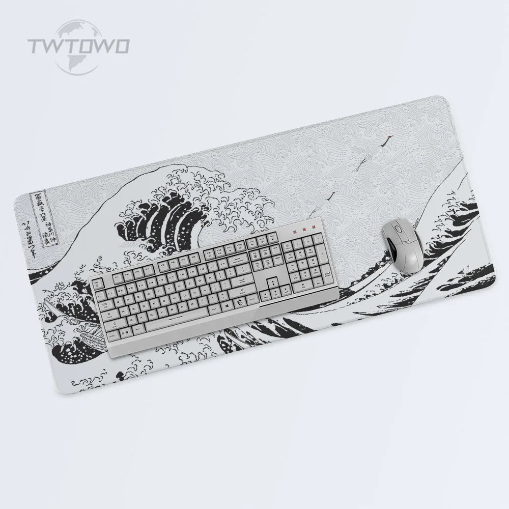 Mouse Pad Gaming Black And White Gray Art Aesthetics XL Large New Mousepad XXL MousePads Non-Slip Soft Computer Table Mat