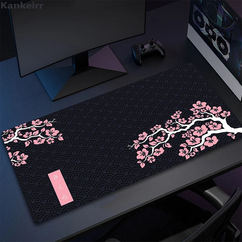 Purple Sakura Mouse Pad Large Mousepads PC Gamer Mousepad Office Mouse Mats Kawaii Desk Mat Rubber Keyboard Mats Gifts 900x400