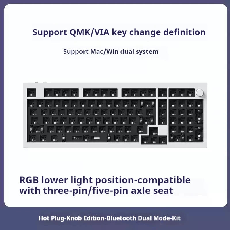 Keychron Q5pro Customized Dual-Mode Bluetooth Mechanical Keyboard Aluminum Shell 100 Key Gasket Hot Swappable Aluminum Block