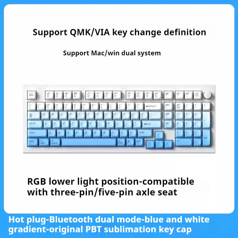 Keychron Q5pro Customized Dual-Mode Bluetooth Mechanical Keyboard Aluminum Shell 100 Key Gasket Hot Swappable Aluminum Block