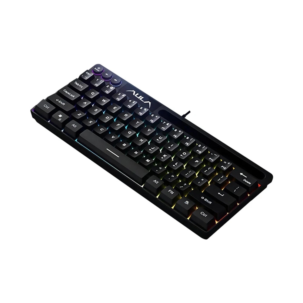 AULA F3061 Mechanical Touch Feel Keyboard 61 Keys Wired Mini Keyboard RGB Backlight Keyboard Desktop  Laptop Game Keyboard